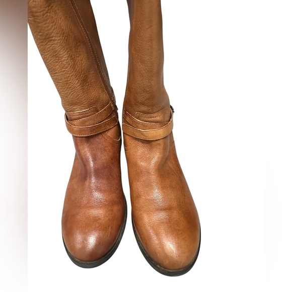 Marc Fisher Alexis Tall Cognac Boot 9.5  Brown Leather 16.5” Western Fall Trend - Picture 8 of 9